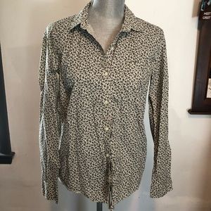 Gap Women’s Button Down - Small Black Floral Print